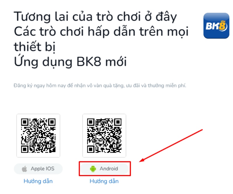 Vào mục ứng dụng và chọn tải app cho Android